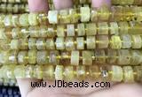 CRB2170 15.5 inches 8mm - 9mm faceted tyre yellow opal beads