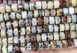 CRB2182 15.5 inches 12mm - 13mm faceted tyre crazy lace agate beads