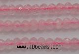 CRB220 15.5 inches 2.5*4mm faceted rondelle rose quartz beads