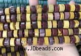 CRB2202 15.5 inches 10mm - 11mm faceted tyre mookaite beads