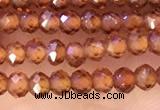 CRB2213 15.5 inches 2*3mm faceted rondelle orange garnet beads