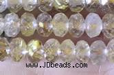 CRB2264 15.5 inches 3*5mm faceted rondelle golden rutilated quartz beads