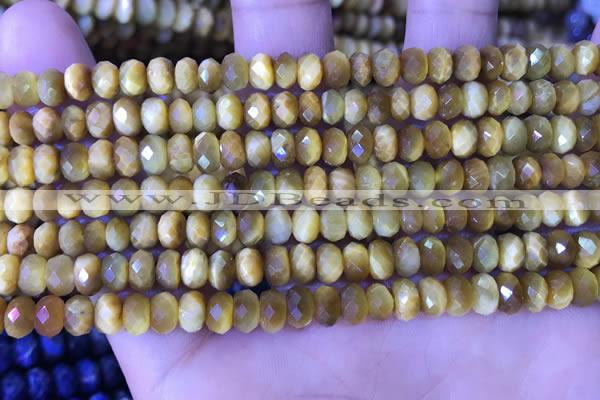 CRB2289 15.5 inches 4*6mm faceted rondelle golden tiger eye beads