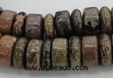 CRB255 15.5 inches 5*16mm - 8*16mm rondelle yellow artistic jasper beads