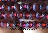 CRB2601 15.5 inches 2*3mm faceted rondelle red garnet beads