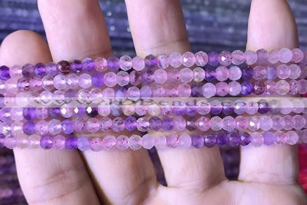 CRB2607 15.5 inches 3*4mm faceted rondelle mixed quartz beads