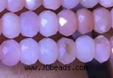 CRB2616 15.5 inches 3*4mm faceted rondelle pink opal beads