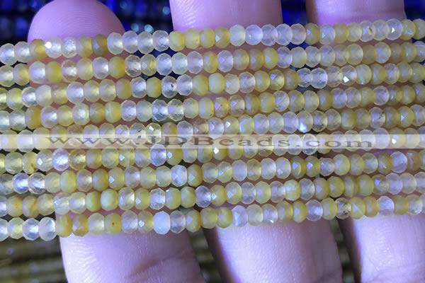 CRB2634 15.5 inches 2*3mm faceted rondelle yellow opal beads