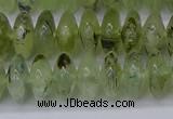 CRB265 15.5 inches 5*12mm rondelle green rutilated quartz beads