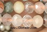 CRB2672 15.5 inches 4*6mm faceted rondelle mixed rutilated quartz beads