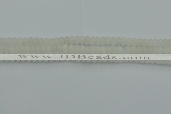 CRB2810 15.5 inches 4*6mm rondelle white jade beads wholesale