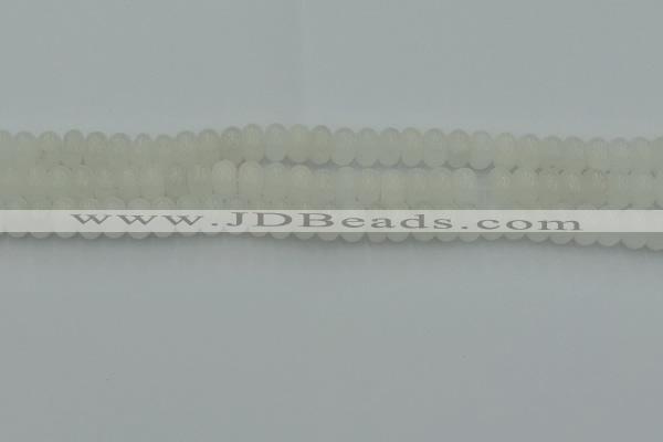 CRB2811 15.5 inches 5*8mm rondelle white jade beads wholesale