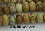 CRB2857 15.5 inches 6*10mm rondelle picture jasper beads