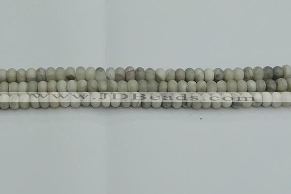 CRB2860 15.5 inches 4*6mm rondelle grey agate beads