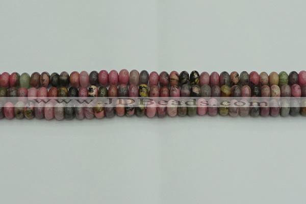 CRB2885 15.5 inches 4*6mm rondelle rhodonite beads wholesale