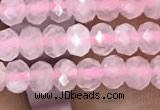 CRB3000 15.5 inches 3*4mm faceted rondelle rose quartz beads