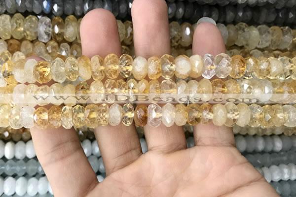 CRB3013 15.5 inches 6*10mm faceted rondelle citrine beads