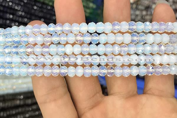 CRB3030 15.5 inches 6*8mm faceted rondelle opal beads wholesale