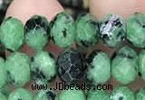 CRB3037 15.5 inches 5*8mm faceted rondelle ruby zoisite beads