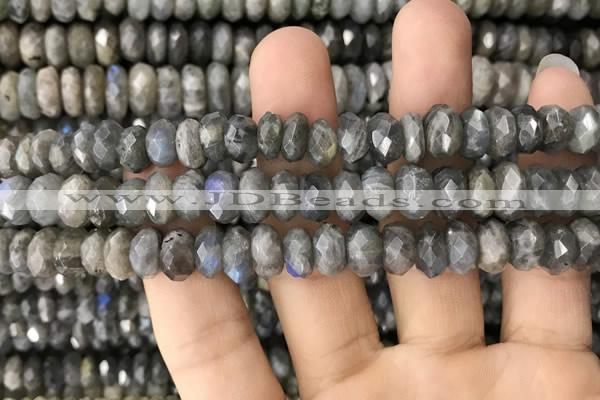 CRB3050 15.5 inches 6*10mm faceted rondelle labradorite beads