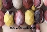 CRB3055 15.5 inches 6*10mm faceted rondelle mookaite beads