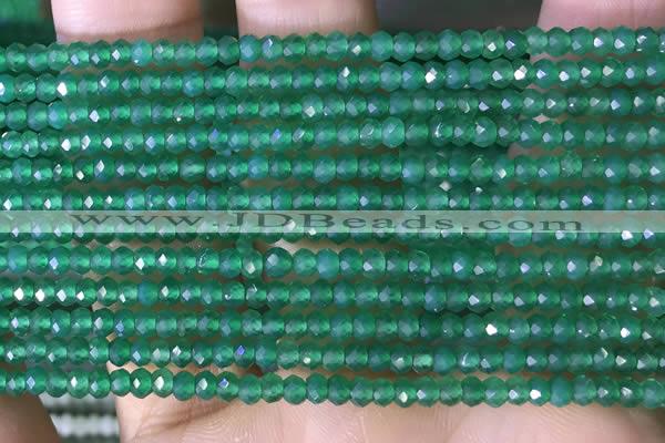 CRB3127 15.5 inches 2*3mm faceted rondelle tiny green agate beads