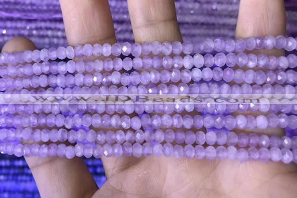 CRB3146 15.5 inches 2.5*4mm faceted rondelle tiny lavender amethyst beads