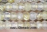 CRB3148 2.5*4mm faceted rondelle tiny golden rutilated quartz beads