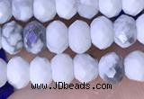 CRB3165 15.5 inches 2.5*4mm faceted rondelle tiny white howlite beads