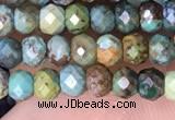 CRB3168 15.5 inches 2.5*4mm faceted rondelle tiny turquoise beads