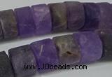 CRB318 15.5 inches 8*12mm tyre matte amethyst gemstone beads