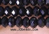 CRB3180 15.5 inches 2.5*4mm faceted rondelle tiny black spinel beads