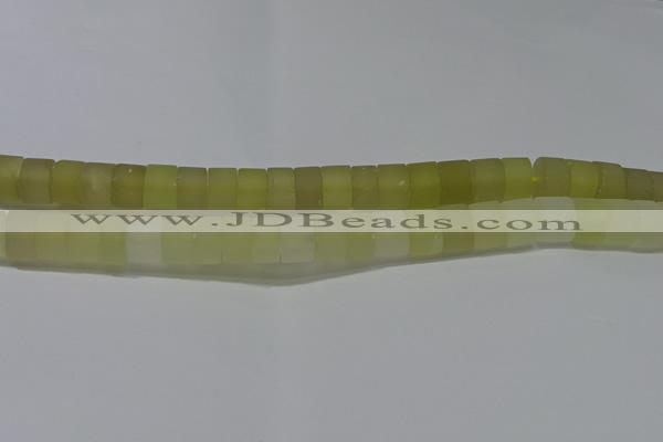 CRB319 15.5 inches 8*12mm tyre matte lemon quartz gemstone beads