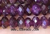 CRB3190 15.5 inches 4*6mm faceted rondelle tiny red garnet beads