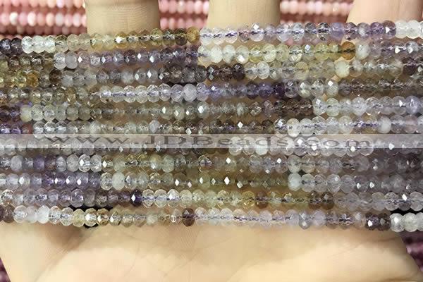 CRB3200 15.5 inches 2*3.5mm faceted rondelle mixed quartz beads