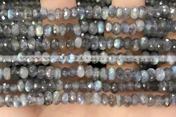 CRB3212 15.5 inches 3.5*6mm faceted rondelle labradorite beads