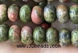 CRB4037 15.5 inches 4*6mm rondelle unakite beads wholesale