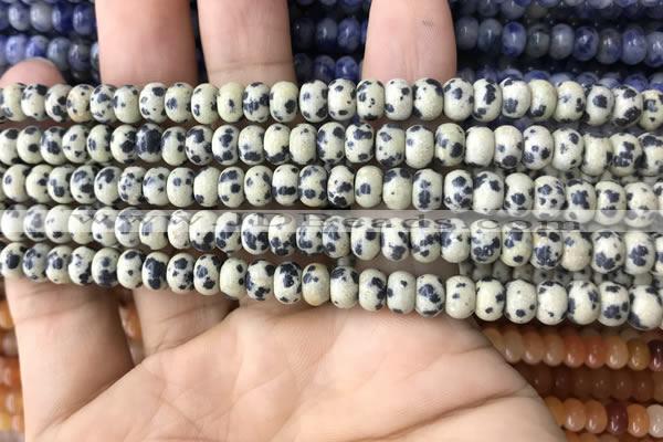 CRB4049 15.5 inches 4*6mm rondelle dalmatian jasper beads wholesale