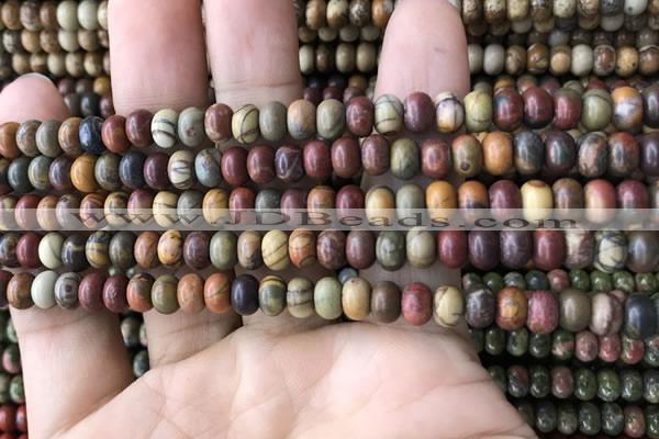 CRB4053 15.5 inches 4*6mm rondelle picasso jasper beads wholesale