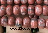 CRB4055 15.5 inches 4*6mm rondelle red sesame jasper beads wholesale