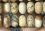 CRB4073 15.5 inches 5*8mm rondelle picture jasper beads wholesale