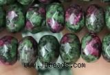 CRB4119 15.5 inches 5*8mm faceted rondelle imitation ruby zoisite beads