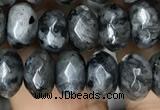 CRB4121 15.5 inches 5*8mm faceted rondelle black labradorite beads