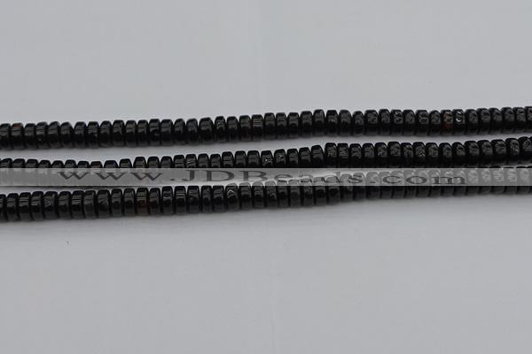 CRB418 15.5 inches 5*8mm rondelle black agate beads wholesale