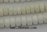 CRB423 15.5 inches 5*8mm rondelle white porcelain beads wholesale