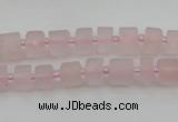 CRB450 15.5 inche 5*8mm tyre matte rose quartz gemstone beads