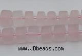 CRB451 15.5 inche 6*10mm tyre matte rose quartz gemstone beads