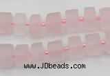 CRB452 15.5 inche 7*11mm tyre matte rose quartz gemstone beads