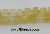 CRB453 15.5 inche 5*8mm tyre matte citrine gemstone beads