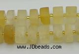 CRB455 15.5 inche 8*12mm tyre matte citrine gemstone beads